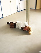 Adrienne pole-tied and ballgagged, pic #12